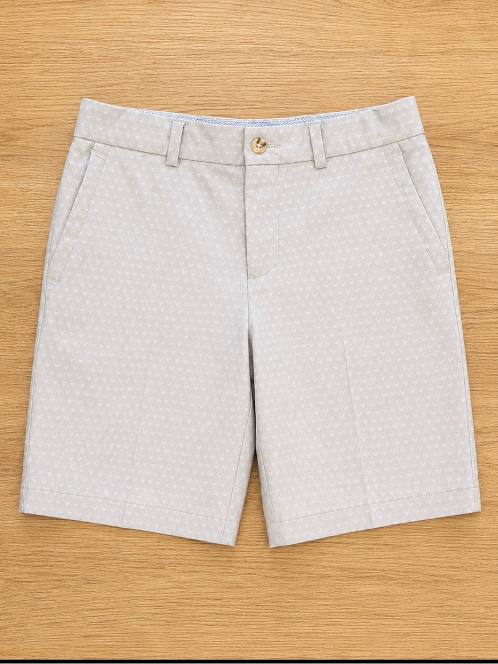 Peter Millar Light Beige Patterned Flat-Front Shorts